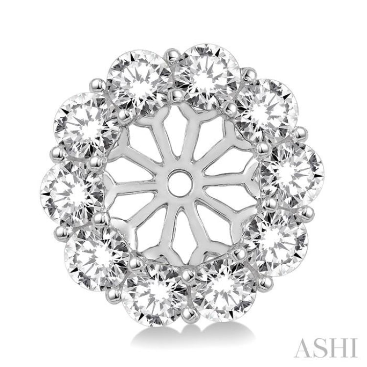1 1/2 ctw Round Cut Diamond Earring Jacket in 14K White Gold 1 1/2 ctw Round Cut Diamond Earring Jacket in 14K White Gold