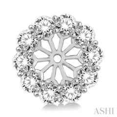 1 1/2 ctw Round Cut Diamond Earring Jacket in 14K White Gold 1 1/2 ctw Round Cut Diamond Earring Jacket in 14K White Gold