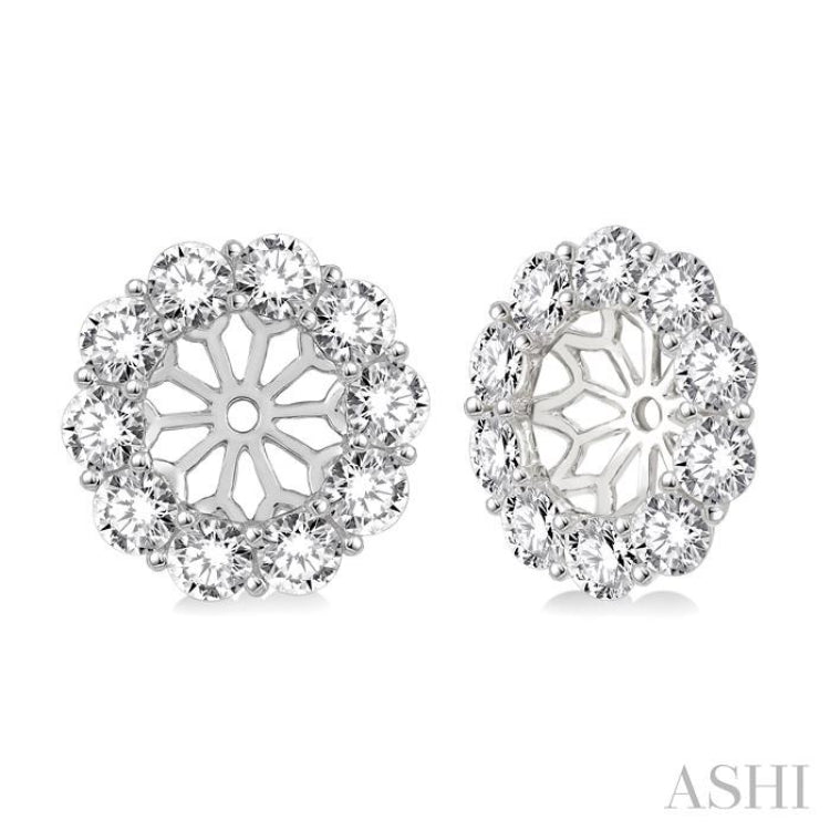 1 ctw Round Cut Diamond Earring Jacket in 14K White Gold 1 ctw Round Cut Diamond Earring Jacket in 14K White Gold