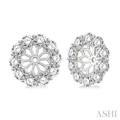 1 ctw Round Cut Diamond Earring Jacket in 14K White Gold 1 ctw Round Cut Diamond Earring Jacket in 14K White Gold