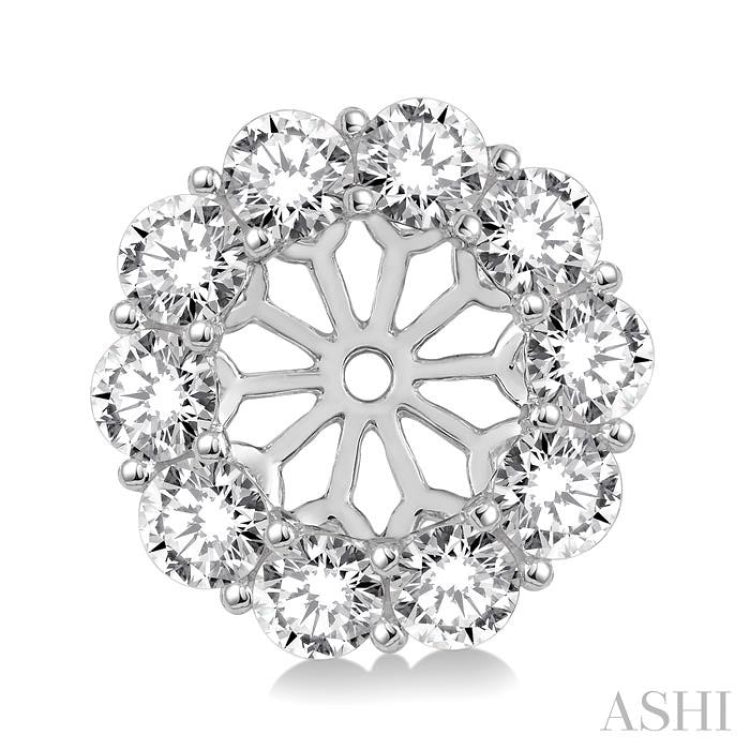 1 ctw Round Cut Diamond Earring Jacket in 14K White Gold 1 ctw Round Cut Diamond Earring Jacket in 14K White Gold