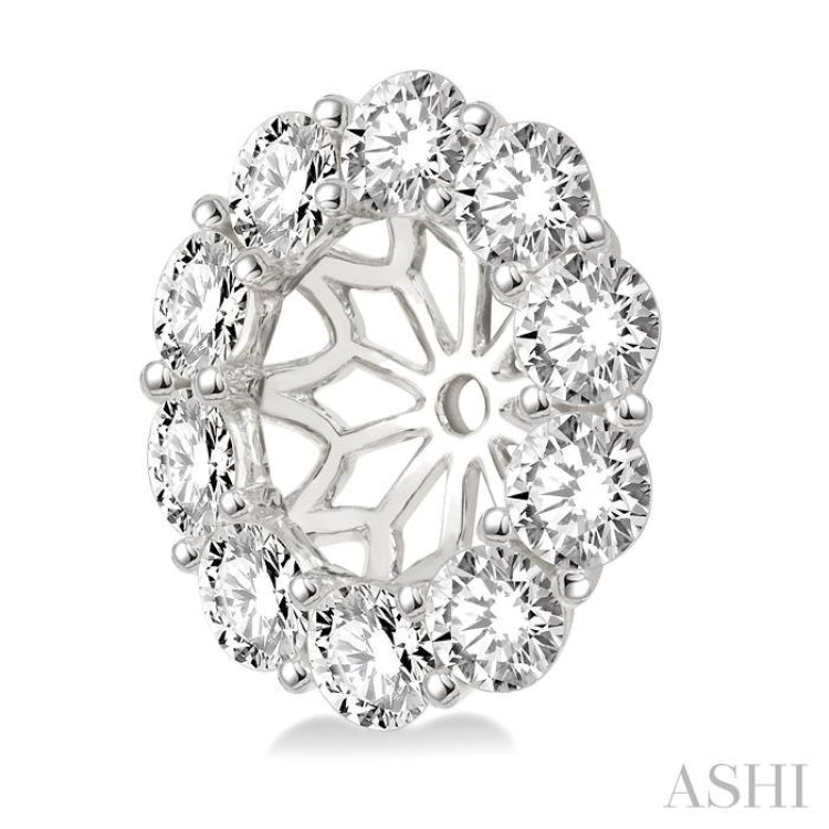 1 ctw Round Cut Diamond Earring Jacket in 14K White Gold 1 ctw Round Cut Diamond Earring Jacket in 14K White Gold