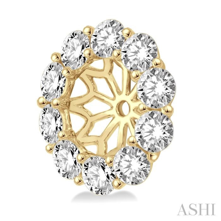 3/4 ctw Round Cut Diamond Earring Jacket in 14K Yellow Gold 3/4 ctw Round Cut Diamond Earring Jacket in 14K Yellow Gold
