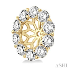 3/4 ctw Round Cut Diamond Earring Jacket in 14K Yellow Gold 3/4 ctw Round Cut Diamond Earring Jacket in 14K Yellow Gold