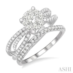 7/8 ctw Diamond Lovebright Wedding Set with 5/8 ctw Engagement Ring and 1/5 ctw Wedding Band in 14K White Gold 7/8 ctw Diamond Lovebright Wedding Set with 5/8 ctw Engagement Ring and 1/5 ctw Wedding Band in 14K White Gold