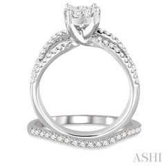 7/8 ctw Diamond Lovebright Wedding Set with 5/8 ctw Engagement Ring and 1/5 ctw Wedding Band in 14K White Gold 7/8 ctw Diamond Lovebright Wedding Set with 5/8 ctw Engagement Ring and 1/5 ctw Wedding Band in 14K White Gold