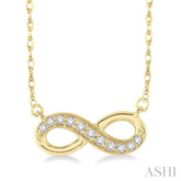 1/6 Ctw Round Cut Diamond Infinity Petite Pendant in 14K Yellow Gold with Chain