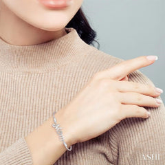 1/20 Ctw MOM Carved Round Cut Diamond Sterling Silver Lariat Bracelet 1/20 Ctw MOM Carved Round Cut Diamond Sterling Silver Lariat Bracelet