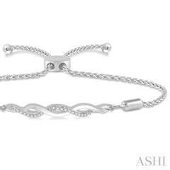 1/20 Ctw Infinity Swirl Round Cut Diamond Sterling Silver Lariat Bracelet 1/20 Ctw Infinity Swirl Round Cut Diamond Sterling Silver Lariat Bracelet