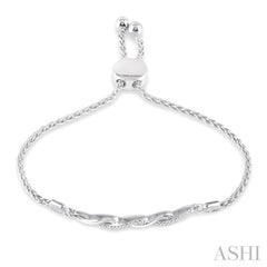 1/20 Ctw Infinity Swirl Round Cut Diamond Sterling Silver Lariat Bracelet 1/20 Ctw Infinity Swirl Round Cut Diamond Sterling Silver Lariat Bracelet
