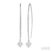 1/2 Ctw Cushion Shape Lovebright Round Cut Diamond Earrings in 14K White Gold