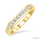 1/3 Ctw Channel Set 11 Stone Round Cut Diamond Wedding Band in 14K Yellow Gold