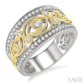 1/2 Ctw Round Cut Diamond Fashion Band in 14K White and Yellow Gold
