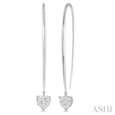 1/2 Ctw Heart Shape Lovebright Round Cut Diamond Earrings in 14K White Gold