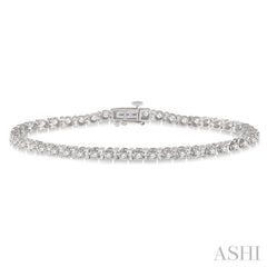 2 Ctw Round Cut Diamond Tennis Tulip Bracelet in 14K White Gold 2 Ctw Round Cut Diamond Tennis Tulip Bracelet in 14K White Gold