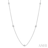1/4 Ctw Round Cut Diamond Fashion Necklace in 14K White Gold