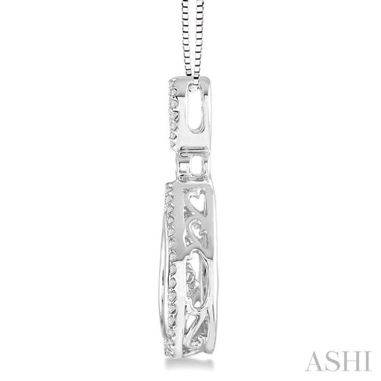 3/8 Ctw Diamond Emotion Pendant in 14K White Gold with Chain 3/8 Ctw Diamond Emotion Pendant in 14K White Gold with Chain