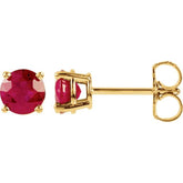 14K Yellow 5 mm Lab-Grown Ruby Earrings