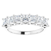 14K White 1 3/8 CTW Natural Diamond Anniversary Band