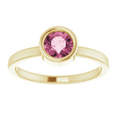 14K Yellow 5.5 mm Natural Pink Tourmaline Ring