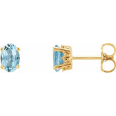 14K Yellow Natural Sky Blue Topaz Earrings
