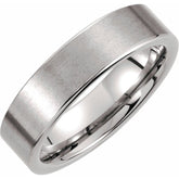 Tungsten 6 mm Comfort-Fit Flat Band Size 9.5