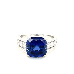 Lab Created Sapphire and Diamond Ring Lab Created Sapphire and Diamond Ring