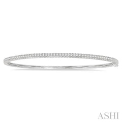 1/2 ctw Slim Round Cut Diamond Bangle in 14K White Gold 1/2 ctw Slim Round Cut Diamond Bangle in 14K White Gold