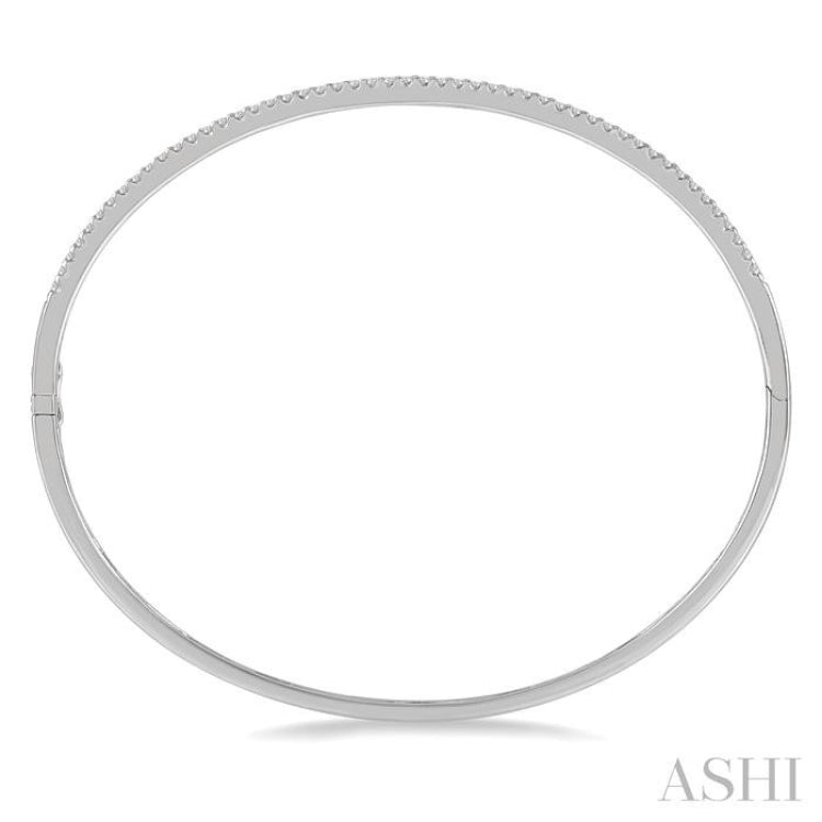 1/2 ctw Slim Round Cut Diamond Bangle in 14K White Gold 1/2 ctw Slim Round Cut Diamond Bangle in 14K White Gold