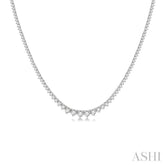 5 Ctw Riviera Round Cut Diamond Necklace in 14K White Gold