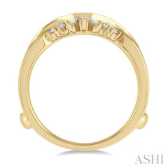 1/2 ctw Curved Center Baguette Tower and Round Cut Diamond Insert Ring in 14K Yellow Gold 1/2 ctw Curved Center Baguette Tower and Round Cut Diamond Insert Ring in 14K Yellow Gold