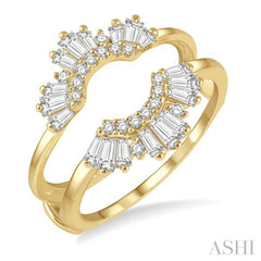 5/8 ctw Arched Baguette and Round Cut Diamond Insert Ring in 14K Yellow Gold 5/8 ctw Arched Baguette and Round Cut Diamond Insert Ring in 14K Yellow Gold
