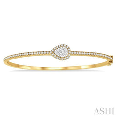 1 ctw Pear Shape Lovebright Round Cut Diamond Stackable Bangle in 14K Yellow and White Gold 1 ctw Pear Shape Lovebright Round Cut Diamond Stackable Bangle in 14K Yellow and White Gold