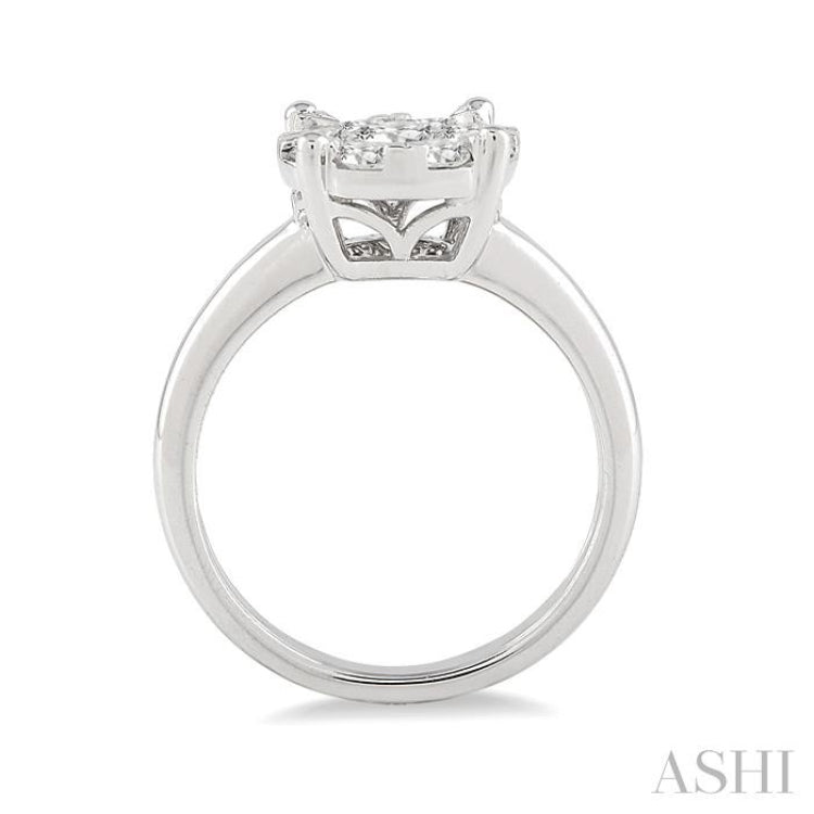 1/2 Ctw Lovebright Round Cut Diamond Ring in 14K White Gold 1/2 Ctw Lovebright Round Cut Diamond Ring in 14K White Gold