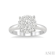 1/4 Ctw Lovebright Round Cut Diamond Ring in 14K White Gold 1/4 Ctw Lovebright Round Cut Diamond Ring in 14K White Gold