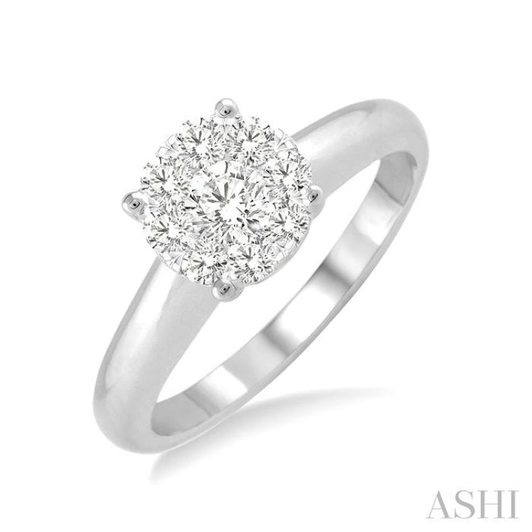 1/8 Ctw Lovebright Round Cut Diamond Ring in 14K White Gold 1/8 Ctw Lovebright Round Cut Diamond Ring in 14K White Gold