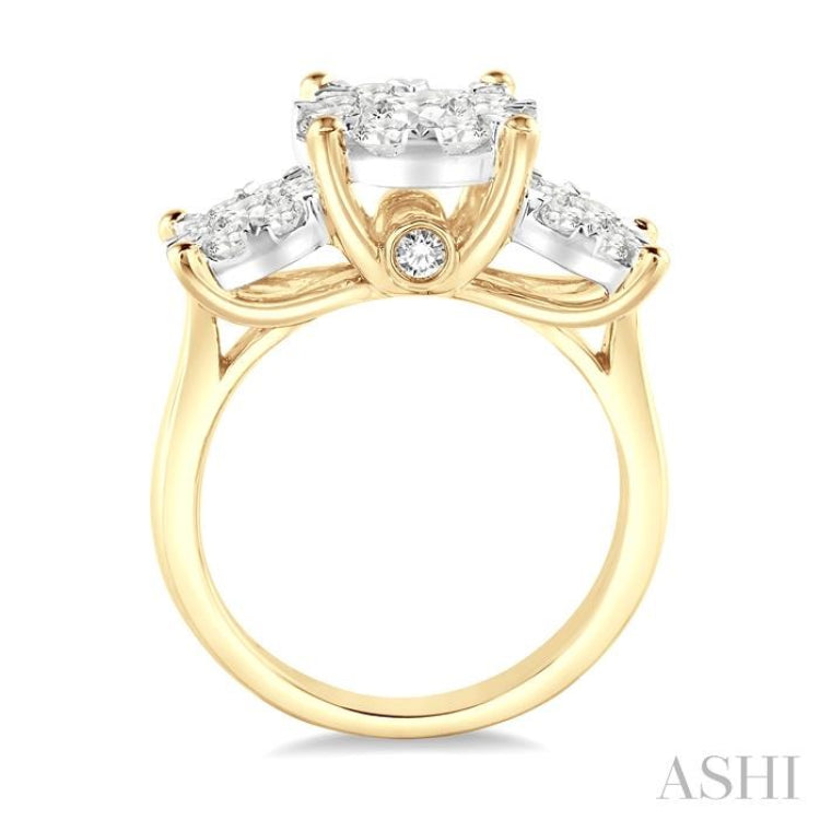1 1/2 ctw Lovebright Round Cut Diamond Ring in 14K Yellow and White Gold 1 1/2 ctw Lovebright Round Cut Diamond Ring in 14K Yellow and White Gold