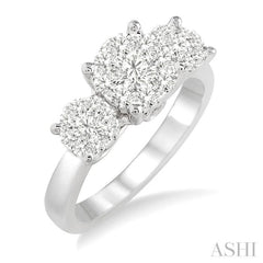 1 ctw Triple Circle Round Cut Lovebright Diamond Ring in 14K White Gold 1 ctw Triple Circle Round Cut Lovebright Diamond Ring in 14K White Gold