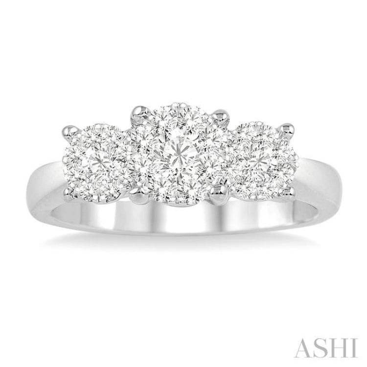 1 ctw Triple Circle Round Cut Lovebright Diamond Ring in 14K White Gold 1 ctw Triple Circle Round Cut Lovebright Diamond Ring in 14K White Gold
