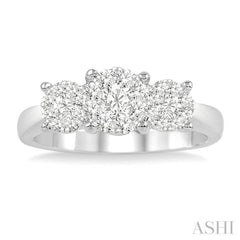 1 ctw Triple Circle Round Cut Lovebright Diamond Ring in 14K White Gold 1 ctw Triple Circle Round Cut Lovebright Diamond Ring in 14K White Gold