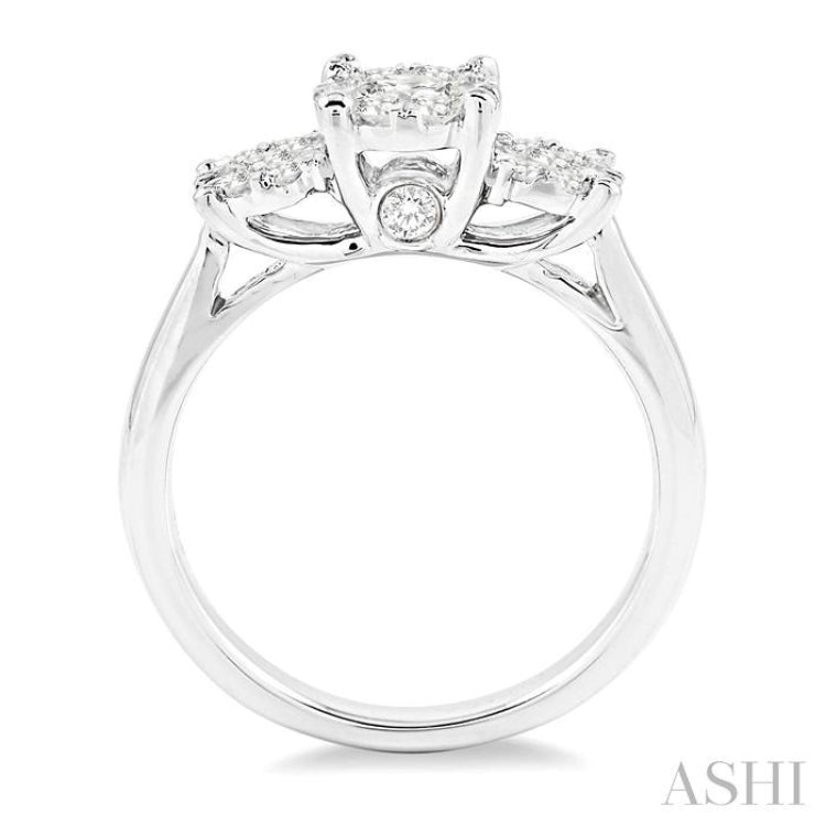 1 ctw Triple Circle Round Cut Lovebright Diamond Ring in 14K White Gold 1 ctw Triple Circle Round Cut Lovebright Diamond Ring in 14K White Gold