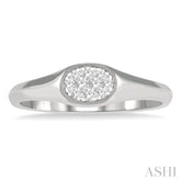 1/8 Ctw Oval Shape Lovebright Diamond Ring in 14K White Gold