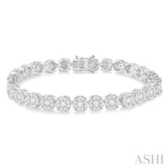 7 Ctw Round Cut Diamond Lovebright Tennis Bracelet in 14K White Gold 7 Ctw Round Cut Diamond Lovebright Tennis Bracelet in 14K White Gold