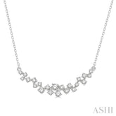 1/2 Ctw Round Cut Diamond Scatter Necklace in 14K White Gold
