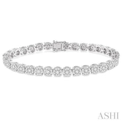 5 Ctw Round Cut Diamond Lovebright Tennis Bracelet in 14K White Gold 5 Ctw Round Cut Diamond Lovebright Tennis Bracelet in 14K White Gold