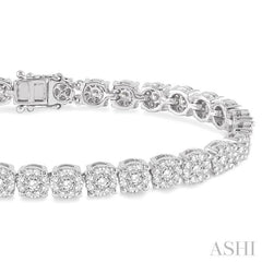 5 Ctw Round Cut Diamond Lovebright Tennis Bracelet in 14K White Gold 5 Ctw Round Cut Diamond Lovebright Tennis Bracelet in 14K White Gold