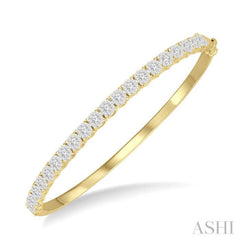 1 1/2 Ctw Circular Lovebright Round Cut Diamond Bangle in 14K Yellow and White Gold 1 1/2 Ctw Circular Lovebright Round Cut Diamond Bangle in 14K Yellow and White Gold