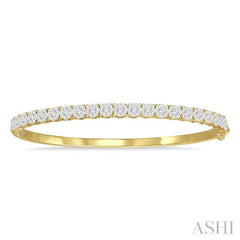 1 1/2 Ctw Circular Lovebright Round Cut Diamond Bangle in 14K Yellow and White Gold 1 1/2 Ctw Circular Lovebright Round Cut Diamond Bangle in 14K Yellow and White Gold
