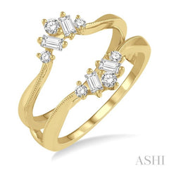 3/8 ctw Baguette and Round Cut Diamond Insert Ring in 14K Yellow Gold 3/8 ctw Baguette and Round Cut Diamond Insert Ring in 14K Yellow Gold