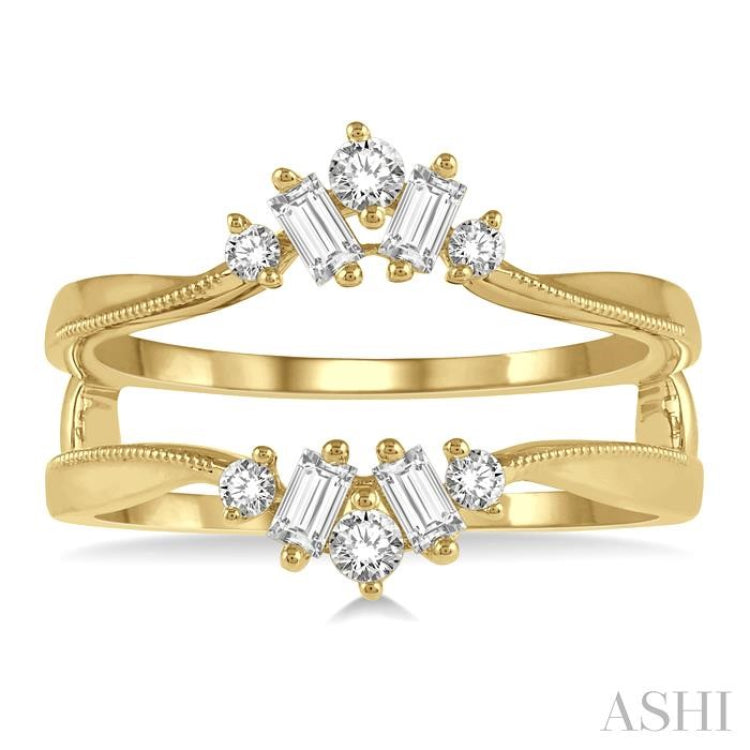 3/8 ctw Baguette and Round Cut Diamond Insert Ring in 14K Yellow Gold 3/8 ctw Baguette and Round Cut Diamond Insert Ring in 14K Yellow Gold